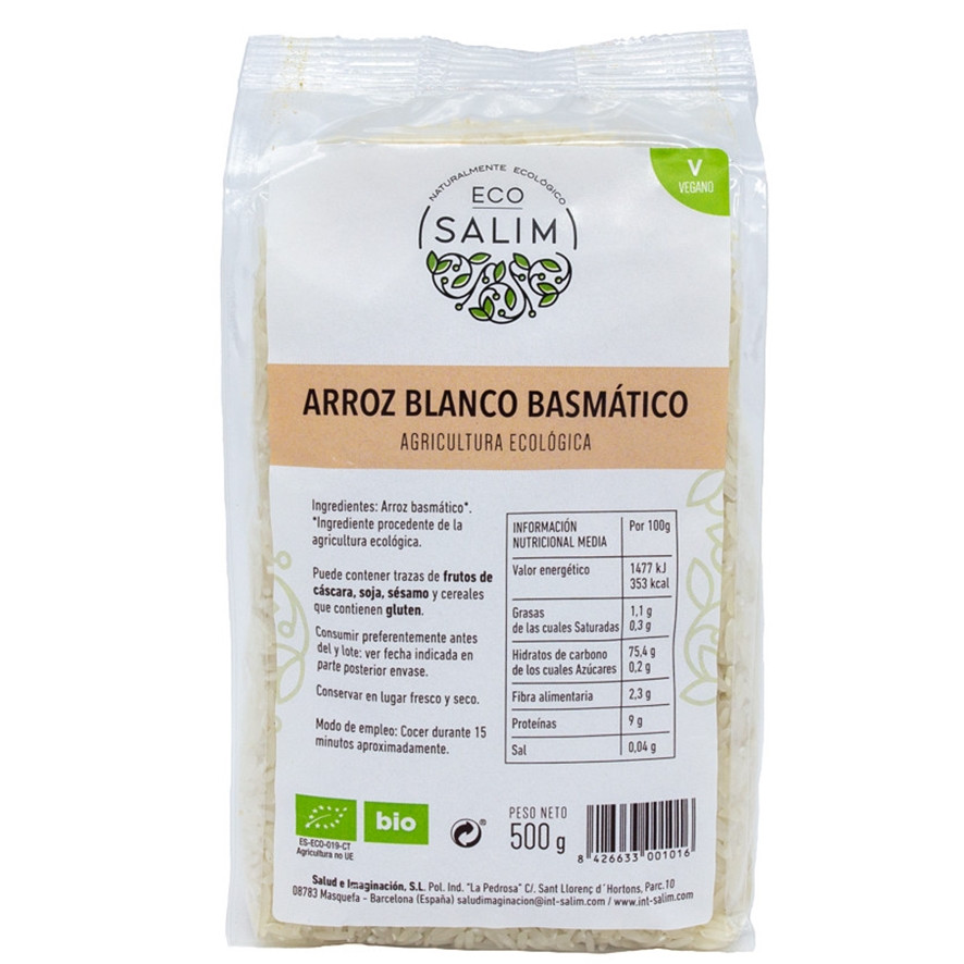 Arroz Basmati Blanco Bio – Eco Salim – 500g