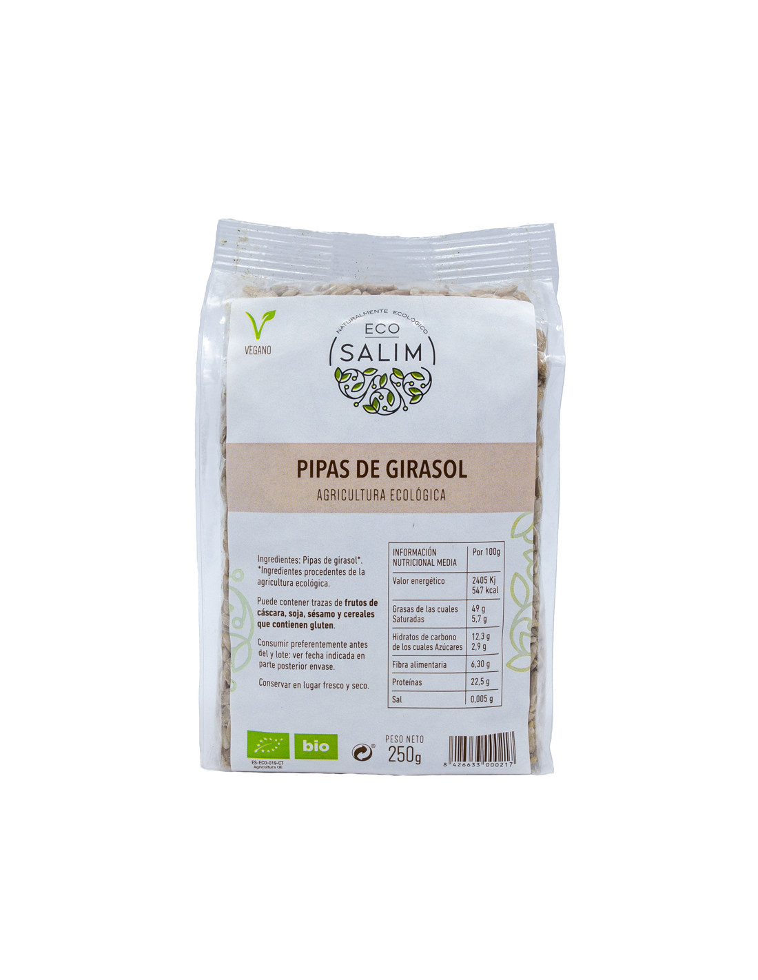Pipas de Girasol Ecológicas – Eco Salim – 250gr